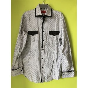 Pascal Morabito Geometric Men's Dress Shirt XXL